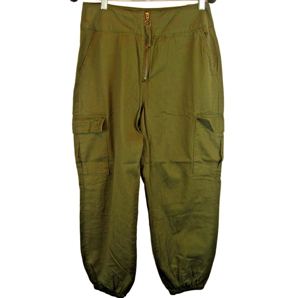 Womens Wild Fable Olive Cotton Cargo Guide Pants Elastic Cuffs sz 8(30x26x10r)